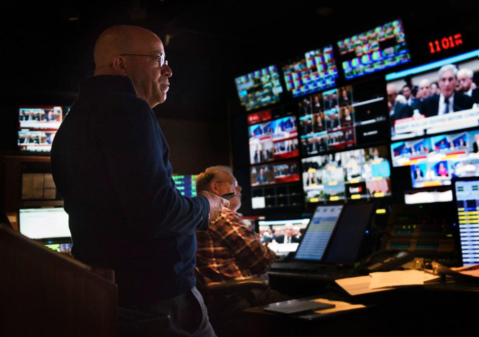 CNN President Jeff Zucker, in the network control room.
