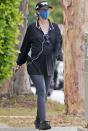 <p>Pregnant Katherine Schwarzenegger enjoys a solo stroll in Santa Monica on Thursday. </p>