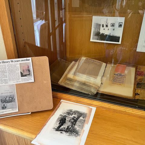 St. Helena Public Library Returned overdue library book on display