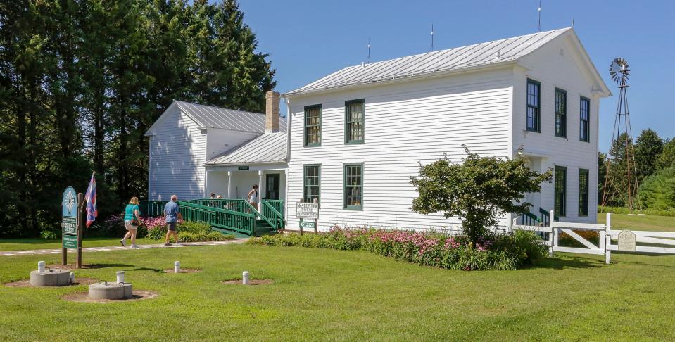 The entrance to Pinecrest Historical Village, Saturday, August 14, 2021, in Manitowoc, Wis.