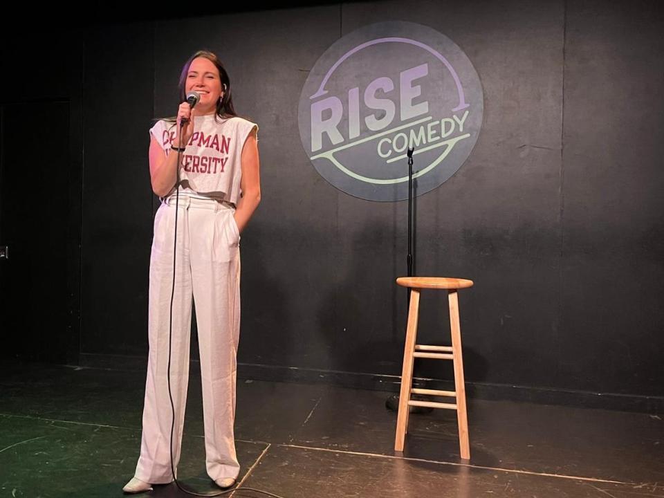 Sarah Whiteman at her first standup comedy show in Denver.