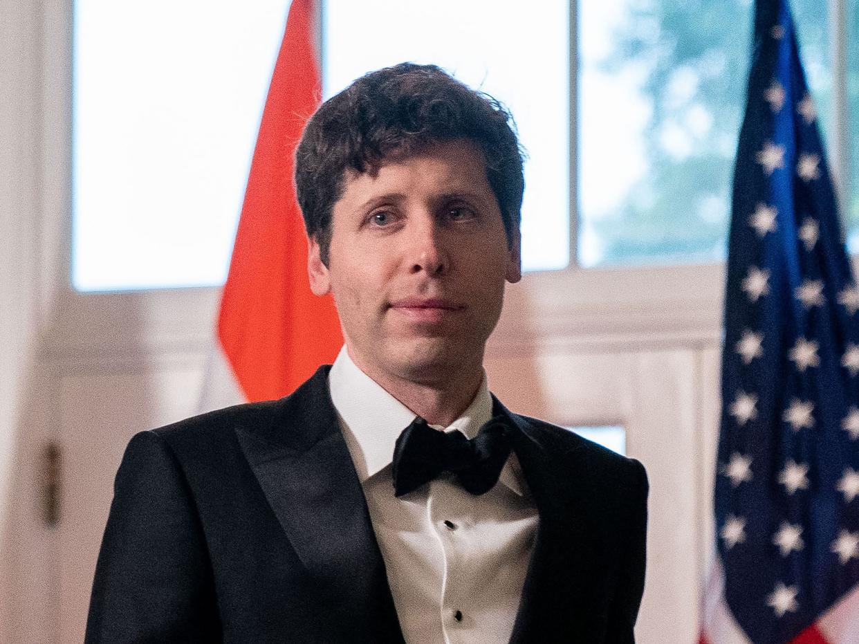 OpenAI CEO Sam Altman in tuxedo at the White House