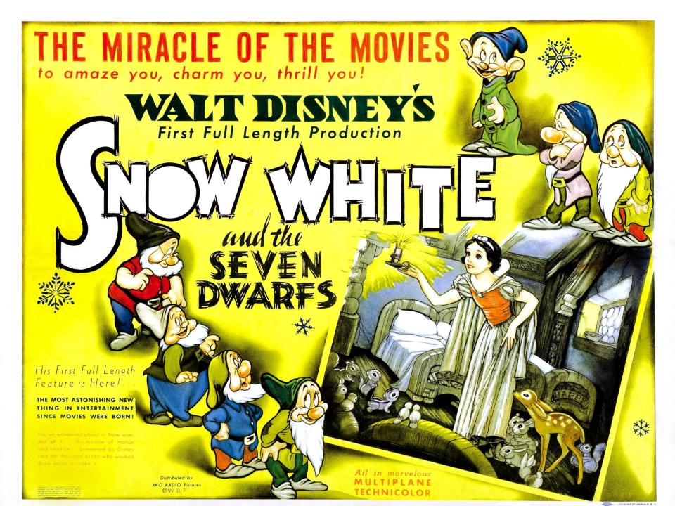 Snow White and the Seven Dwarfs lobbycard from 1937.