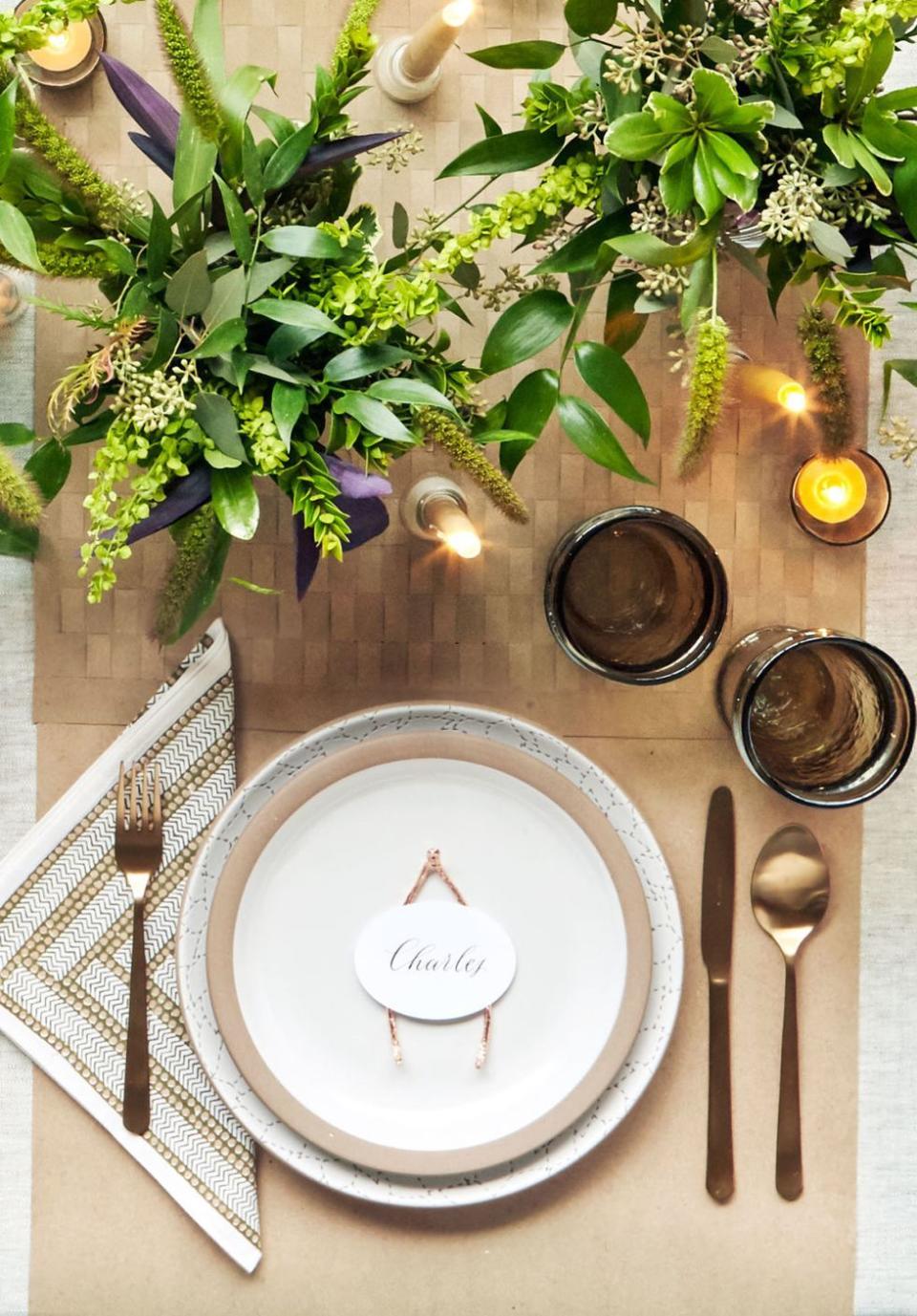 Rose Gold Wishbone Place Cards