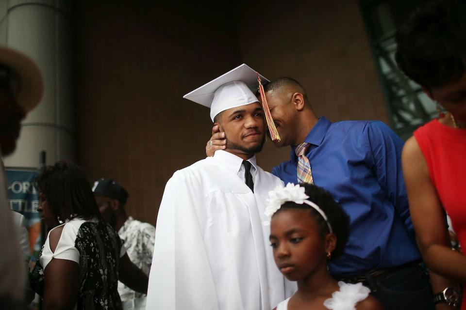 <p>In May 2015 — 10 years after Hurricane Katrina — graduates of McDonogh #35 Senior High School gathered for their commencement ceremony at the Ernest N. Morial Convention Center, which served as a makeshift shelter during the storm. Senior Malik Hayes's childhood home was flooded; he was just eight years old when Katrina tore through New Orleans. </p>