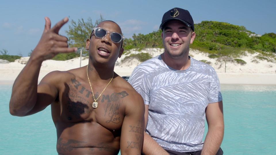 Ja Rule and Billy McFarland in the Bahamas, on a private island they ultimately weren’t allowed to use for the festival (Photo: Netflix)