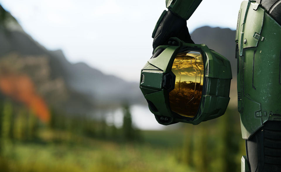 Halo's armored hero, Master Chief, has fought the Covenant on a raft of