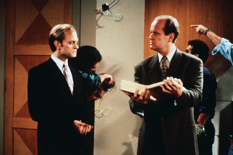 Kelsey Grammer and David Hyde Pierce as Frasier and Niles Crane in Frasier