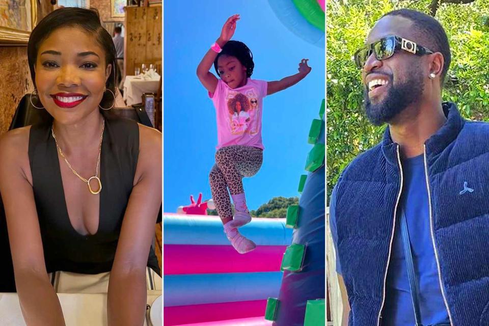 <p>Instagram/dwyanewade</p>  Gabrielle Union, Kaavia, and Dwyane Wade