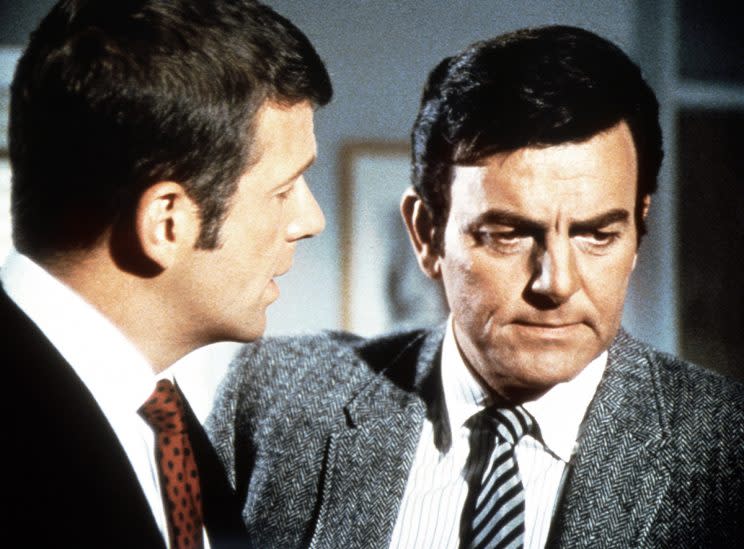 MANNIX, (from left): Robert Reed, Mike Connors, 1967-75. (Photo: Everett Collectio