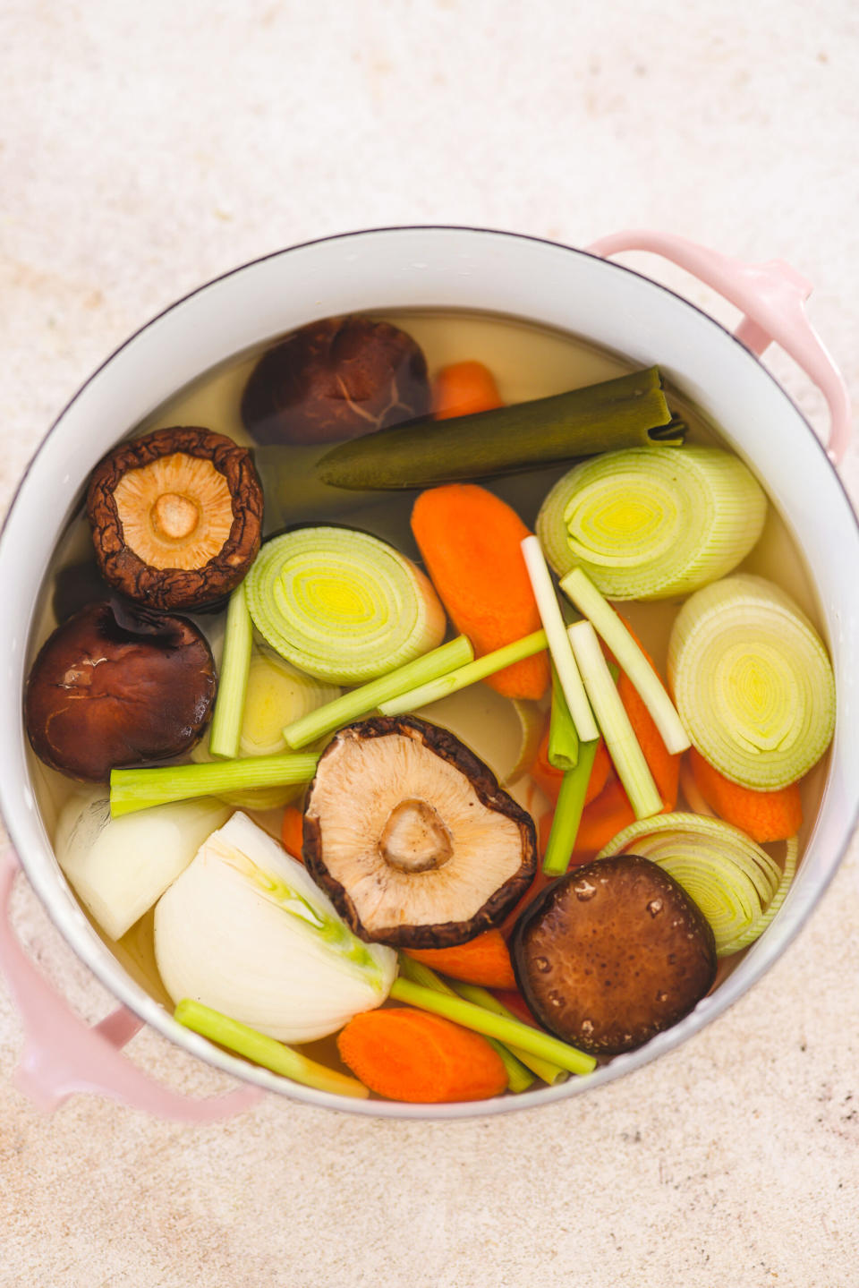 bowl of vegetables about to be made into broth