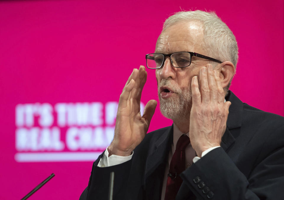 The poll makes sober reading for Jeremy Corbyn. (AP)