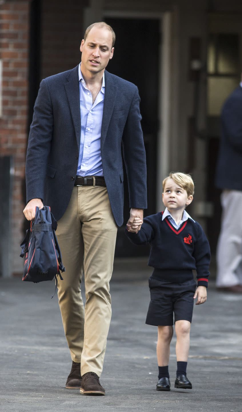 prince george attends thomas's battersea on his first day at school