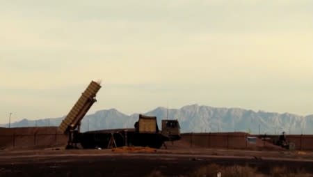 A still image from video footage shows Bavar-373 mobile missile system in Iran