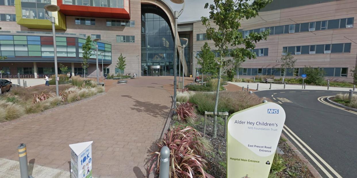 A Google Street View image of Alder Hey Children's hospital in Liverpool, where the iPads were stolen
