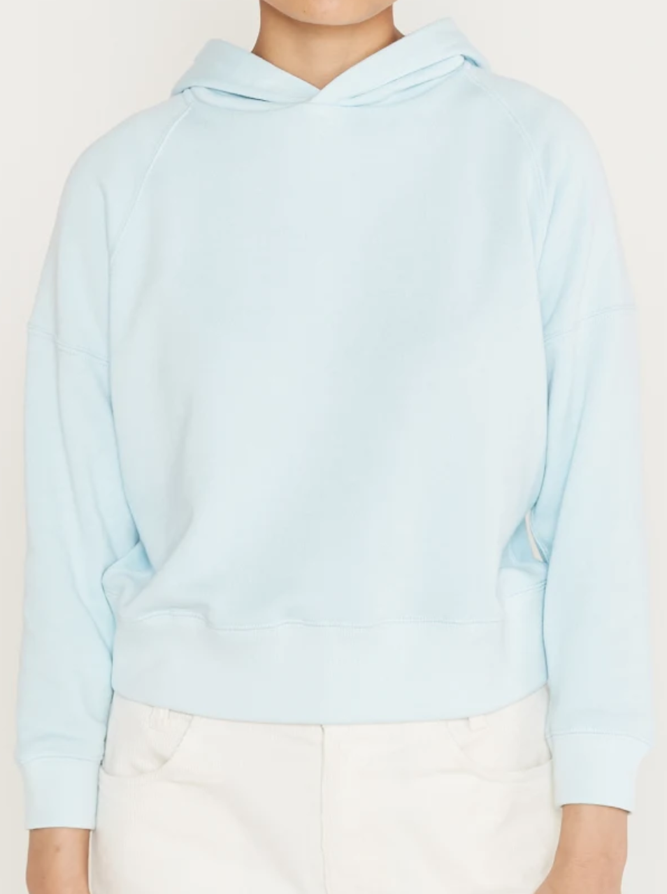 Entireworld Women’s Tiny Loop Back Hoodie in Light Blue