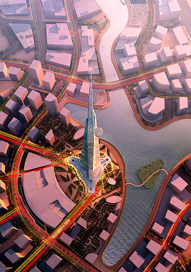 Jeddah's Kingdom Tower, set to become the world’s tallest building, will be completed midway through 2017,   Kingdom Holding's Chairman, Prince Alwaleed Bin Talal said. The 1,000m high skyscraper will be the centerpiece and the first construction phase of Kingdom City Jeddah — a new urban development of more than 5.3 million sq m of land in the north of Jeddah, overlooking the Red Sea and Obhur Creek. (Image: Adrian Smith   Gordon Gill Architecture)