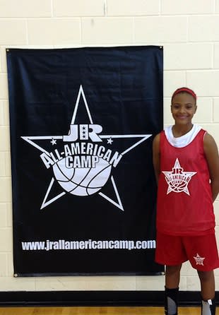 13-year-old Katlyn Gilbert has already made a college commitment — Jr. All American Camp