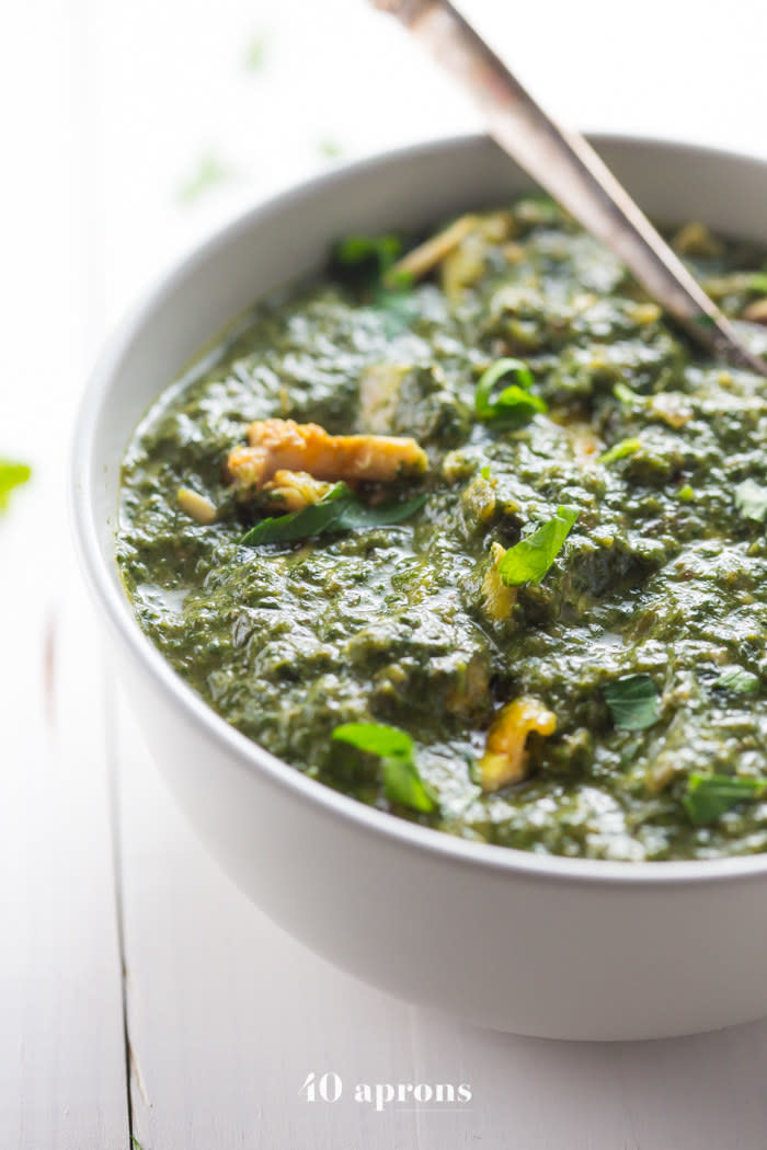 A paleo and Whole30-compliant take on saag paneer, this chicken version is super rich and satisfying.Recipe: Whole30 Indian Saag Chicken