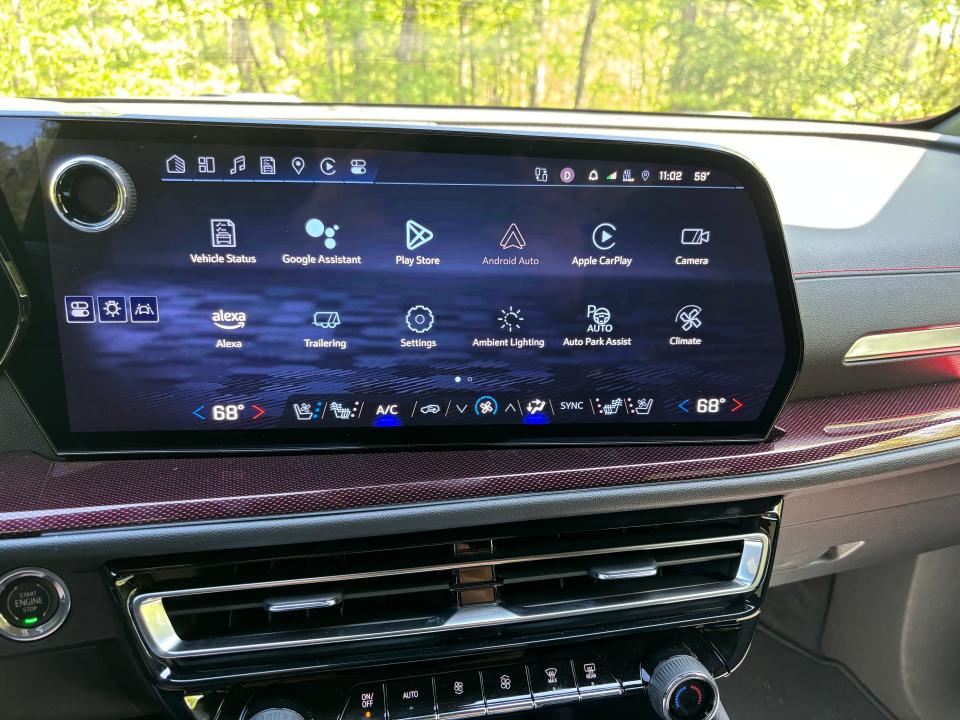 The 2024 Chevrolet Traverse has a 17.7-inch touch screen, Google built-in and standard Apple CarPlay.