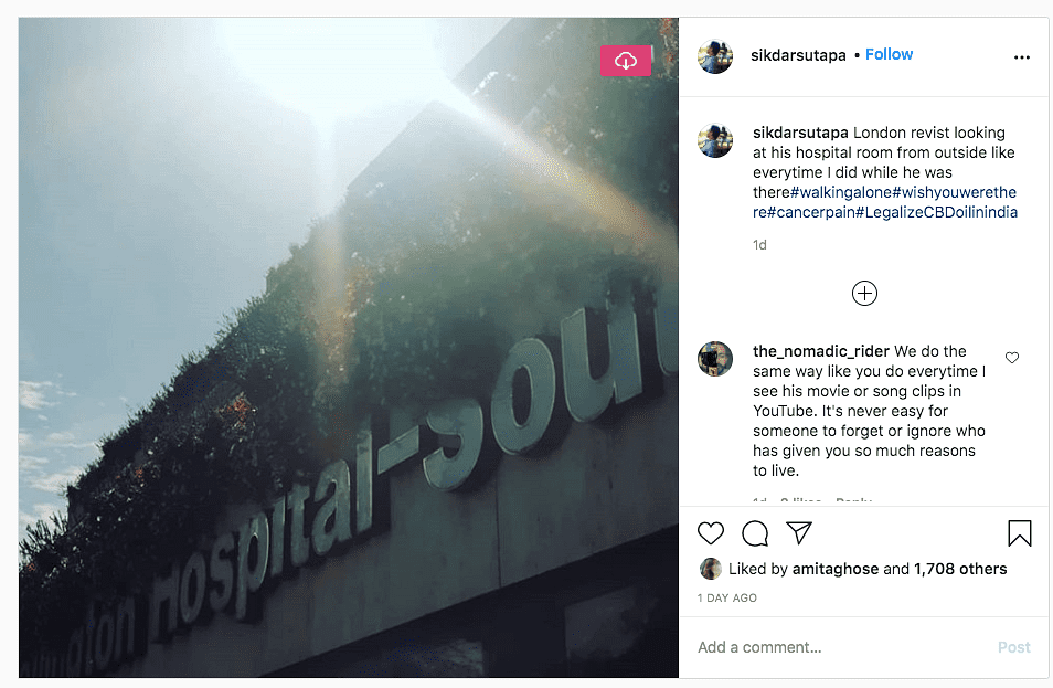 Sutapa Sikdar shares photo of the London hospital where Irrfan Khan was treated.