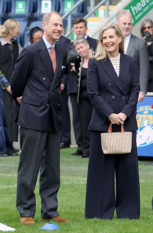 <p>Chris Jackson/Getty</p> Prince Edward and Sophie, Duchess of Edinburgh at Headingley Stadium for the Community Sport and Recreation Awards on March 8.