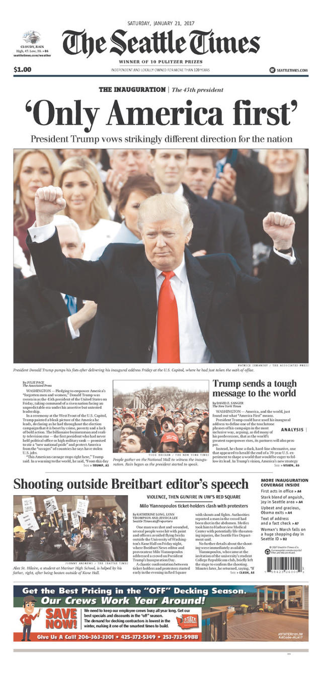 Trump Inauguration: How World Newspapers Marked Event