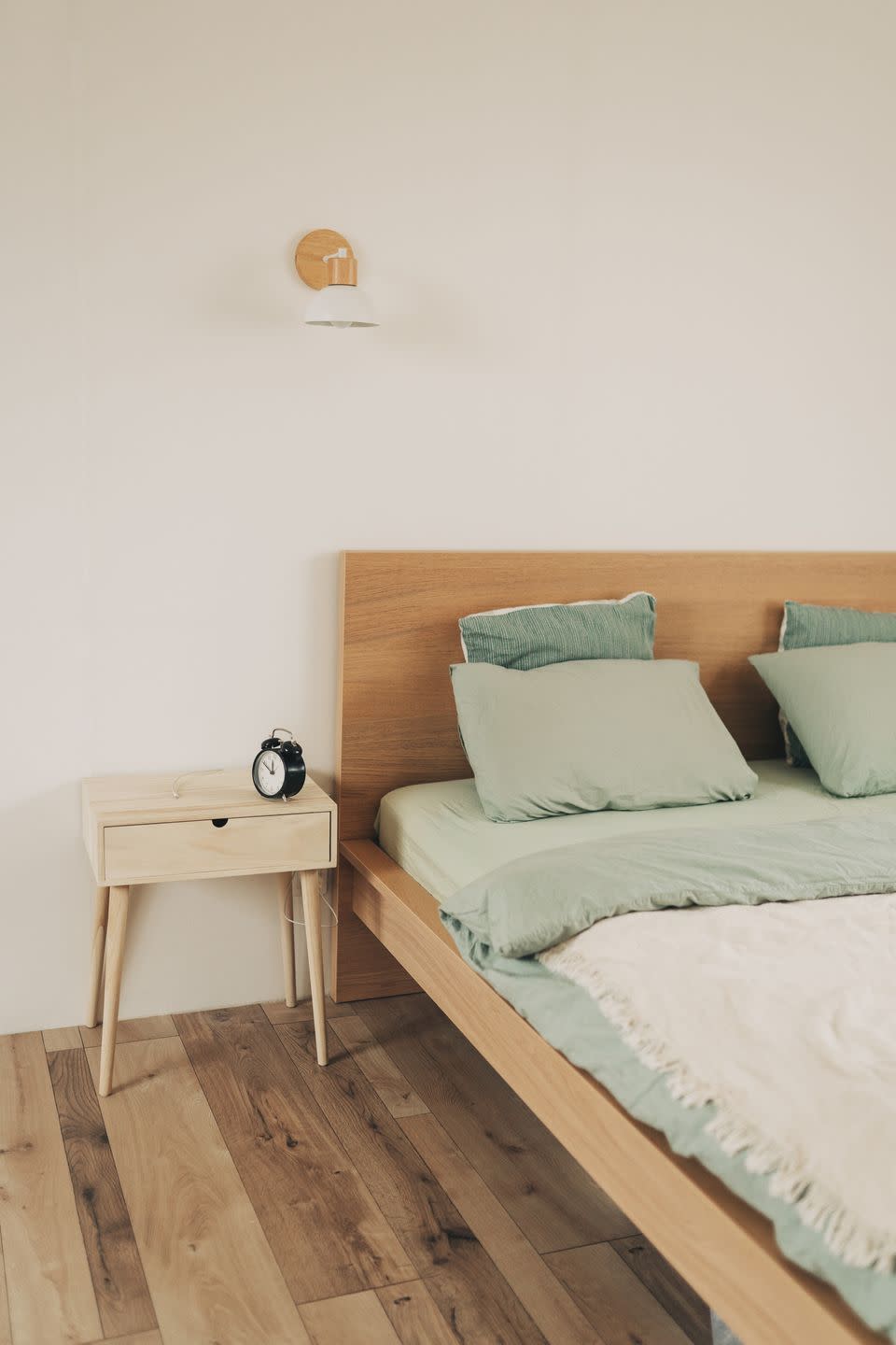 table lamp on bedside in the bedroom