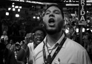 <p>Arthenia Joyner, a Florida State Senator and delegate supporting Hillary Clinton, tries to shout down a Bernie Sanders supporter at the Democratic National Convention Monday, July 25, 2016, in Philadelphia, PA. (Photo: Khue Bui for Yahoo News)</p>