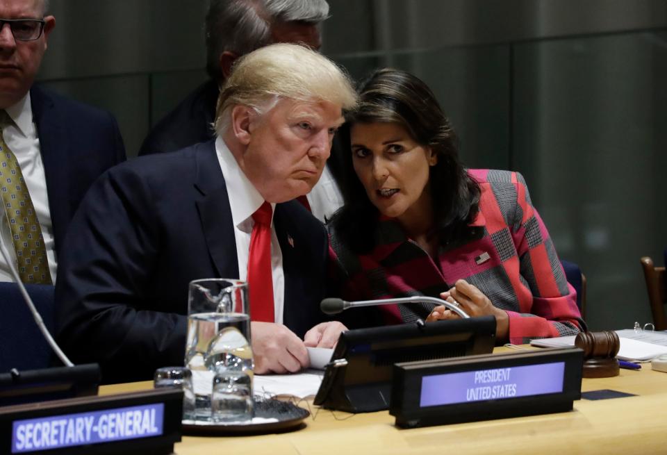 Donald Trump and Nikki Haley back in 2018