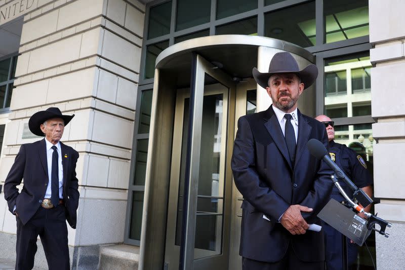 "Cowboys for Trump" New Mexico at Federal Court for sentencing for role in Capitol riot on Jan 6