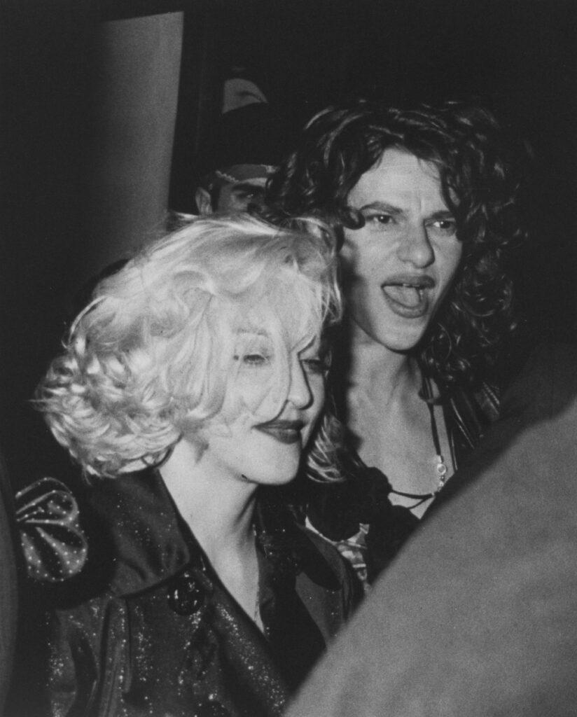 Madonna and Sandra Bernhard attend the album release party for Madonna’s ‘Like a Prayer’, held at the Park Plaza Hotel in Los Angeles, California, 18th March 1989. (Credit: Vinnie Zuffante/Michael Ochs Archives/Getty Images)