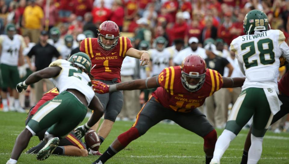 Iowa State kicker Cole Netten was an All-Big 12 selection in 2016. (AP Photo/Justin Hayworth)