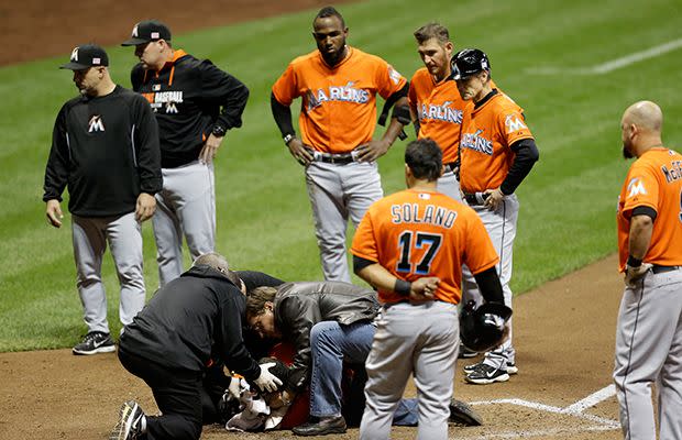 Giancarlo Stanton shares gruesome photo after taking an 88-MPH pitch to his  face