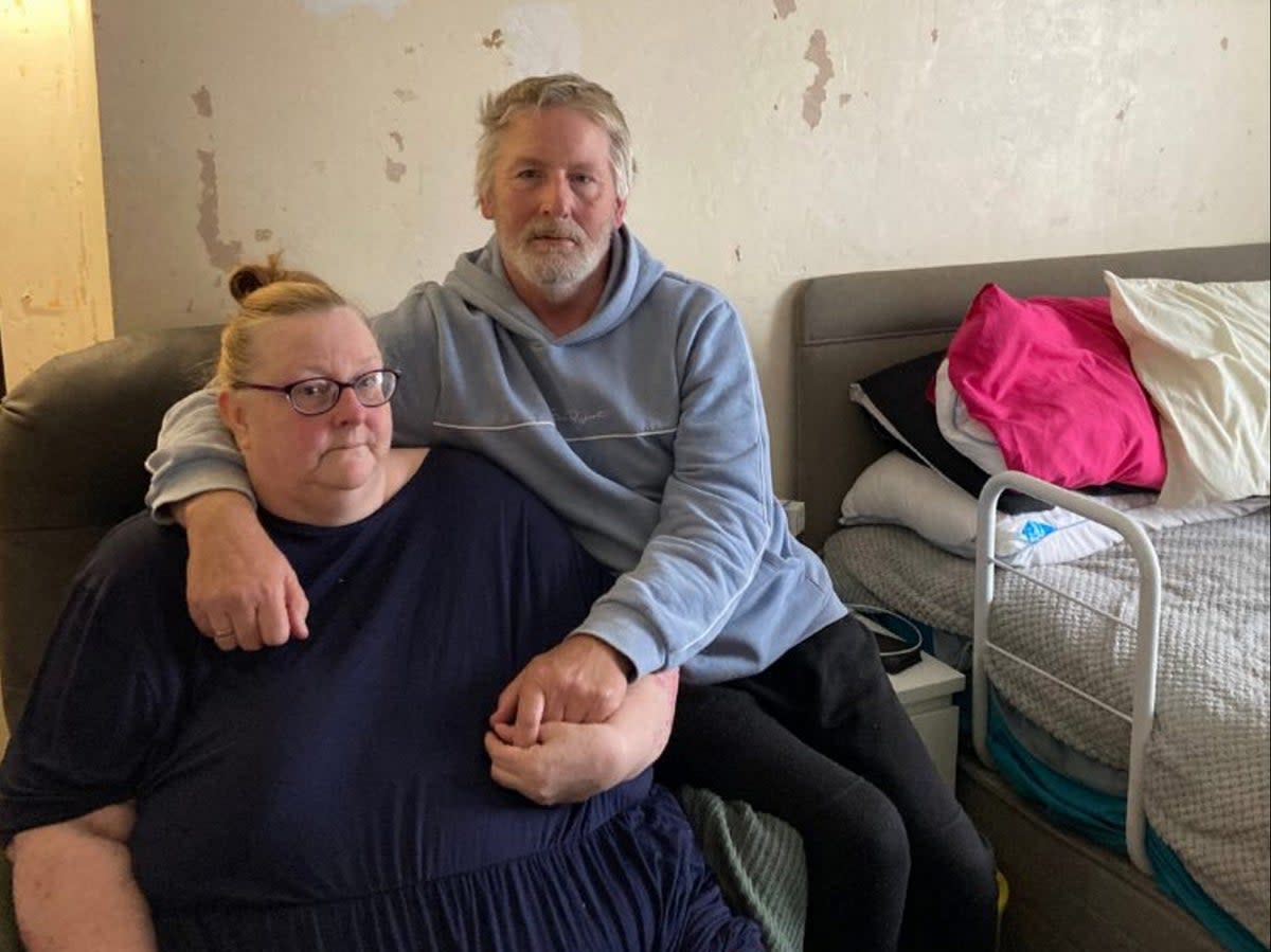 Sharon Brookes and her husband, Alan, say their council house has been infested with bed bugs since last summer (Daily Echo/Solent News)