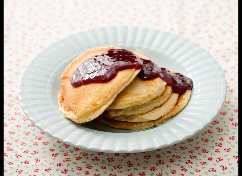 <strong>Get the <a href="http://www.huffingtonpost.com/2011/10/27/peanut-butter---jelly-pa_n_1057450.html" target="_hplink">Peanut Butter & Jelly Pancakes recipe</a></strong>