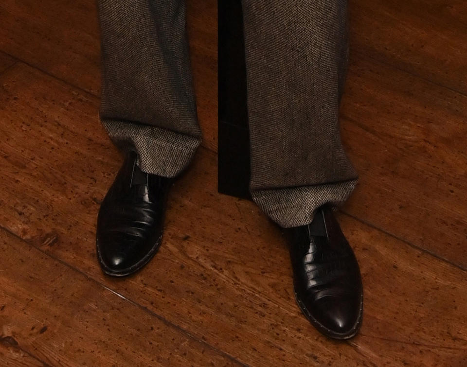Cate Blanchett, dress shoes, wool, suit, preppy.