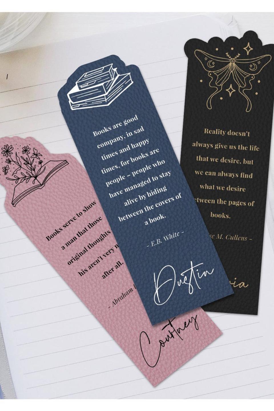 32) Personalized Leather Bookmark