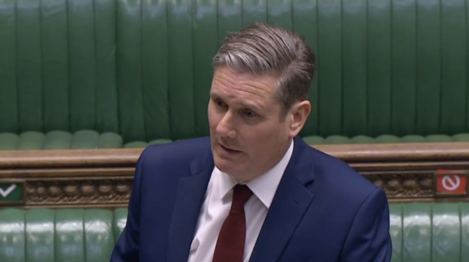 Sir Keir Starmer at PMQs on Wednesday. (Parliamentlive.tv)