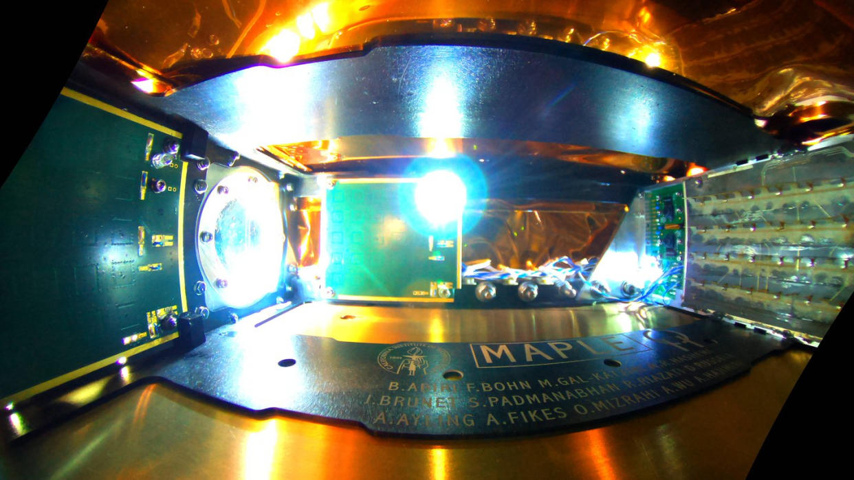  An image of the interior of MAPLE, the instrument aboard the Space Solar Power Demonstrator. 