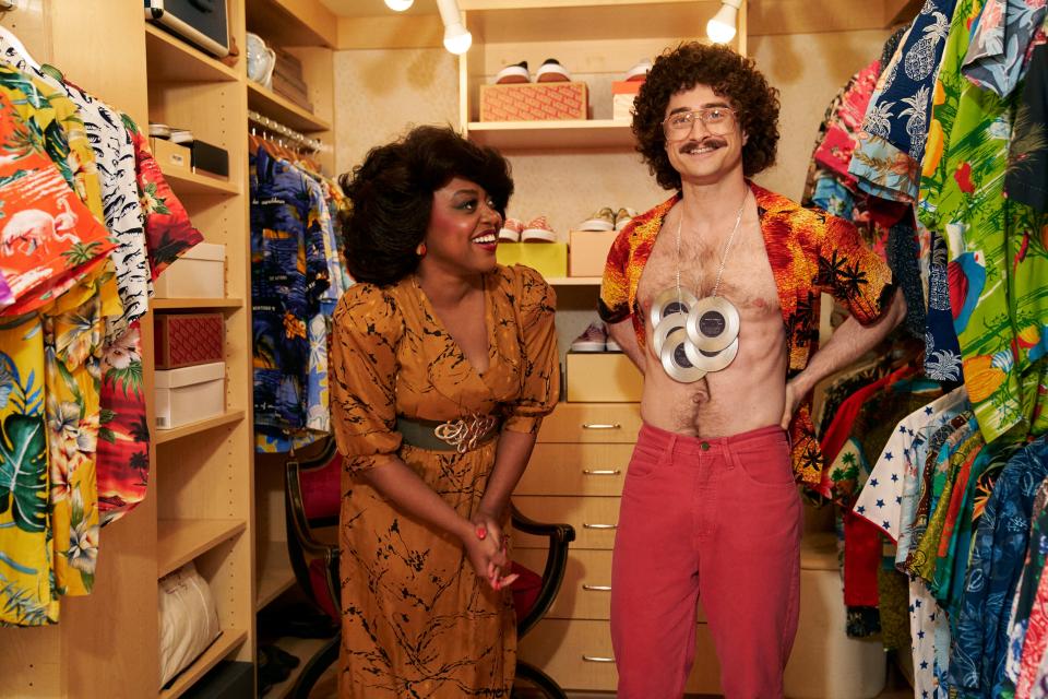 Qunita Brunson and Daniel Radcliffe star as Oprah Winfrey and "Weird" Al Yankovic in the parody biopic, "Weird: The Al Yankovic Story."