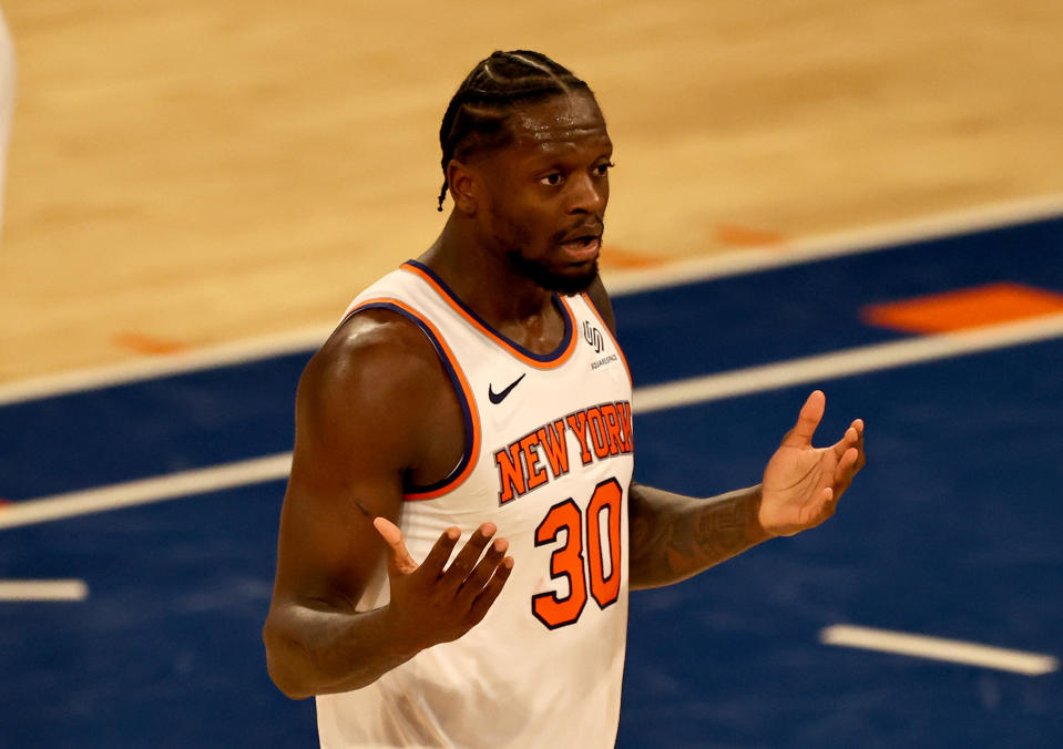 Julius Randle enjoyed a career year for the New York Knicks last season. (Elsa/Getty Images)