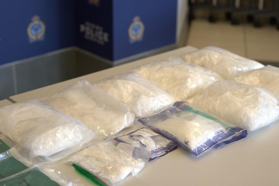 Regina Police say officers seized about 2.35 kilograms of cocaine, seven kilograms of methamphetamine and 4.5 kilograms of fentanyl.