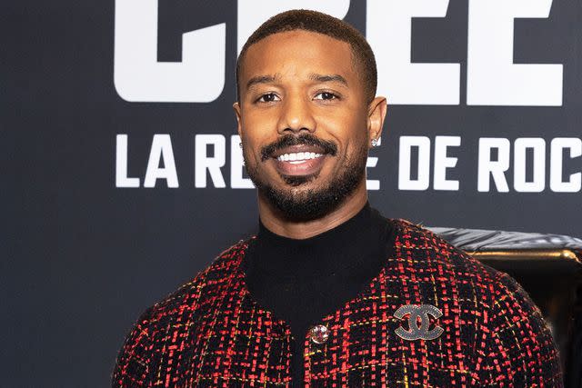 <p>Marc Piasecki/Getty</p> Michael B. Jordan at a <em>Creed III</em> photocall in Paris on Feb. 13, 2023