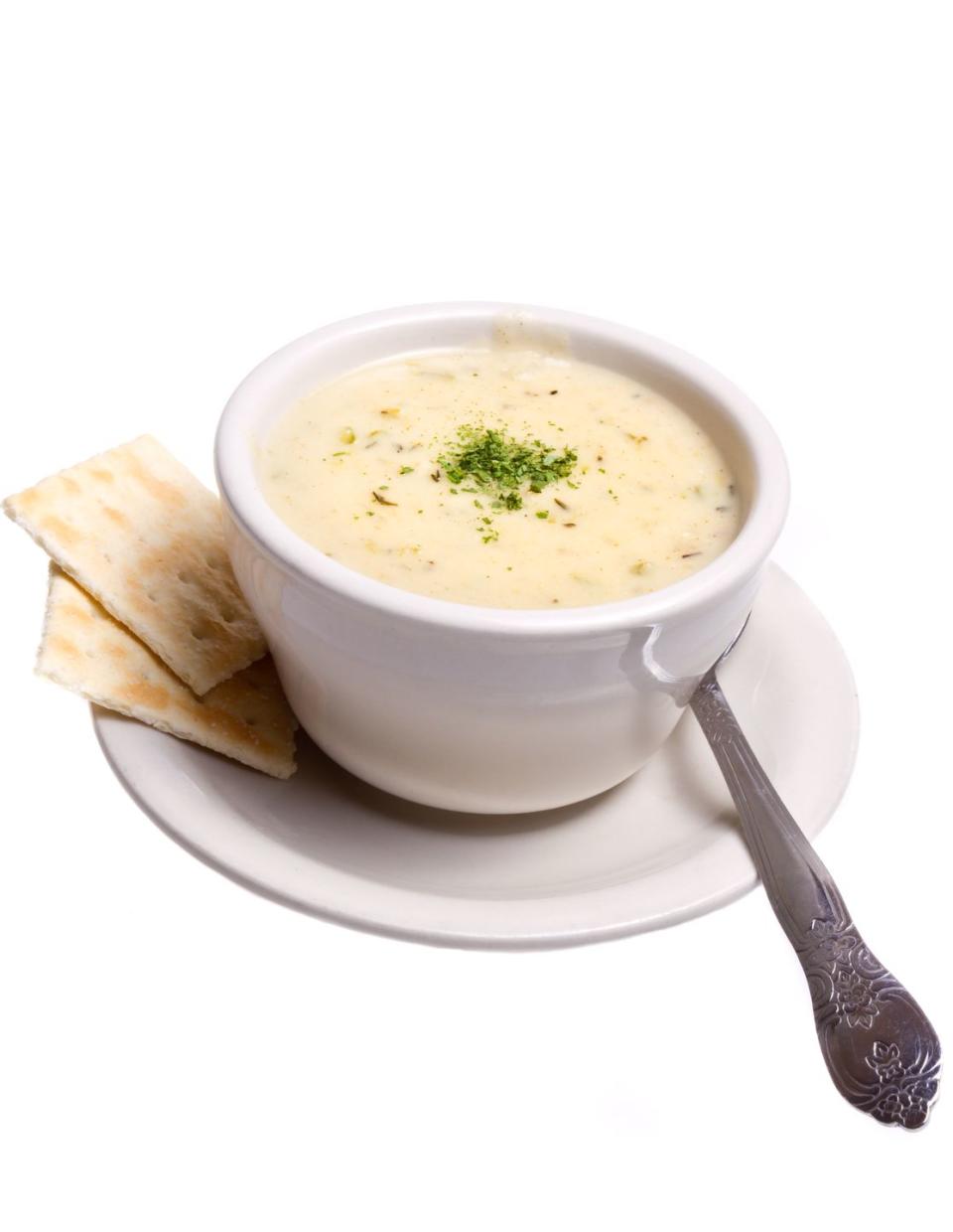 <p>Soup can make a delicious and hearty snack or mini-meal during the afternoon. You'll want to be weary of creamy soups that tend to have an excessive amount of calories and saturated fat.</p>