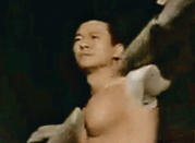 模仿劉德華歌曲《真永遠》MV內的擔木頭經典鏡頭。