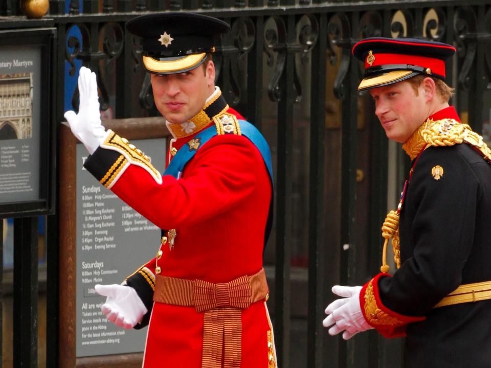 prince harry prince william wedding