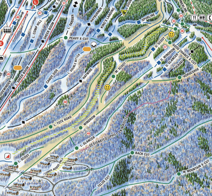 Map courtesy of <a href="https://www.sugarloaf.com/Documents/Sugarloaf/Trail%20Maps/TrailMap1920.pdf" rel="nofollow noopener" target="_blank" data-ylk="slk:Sugarloaf Mountain.;elm:context_link;itc:0;sec:content-canvas" class="link ">Sugarloaf Mountain.</a>