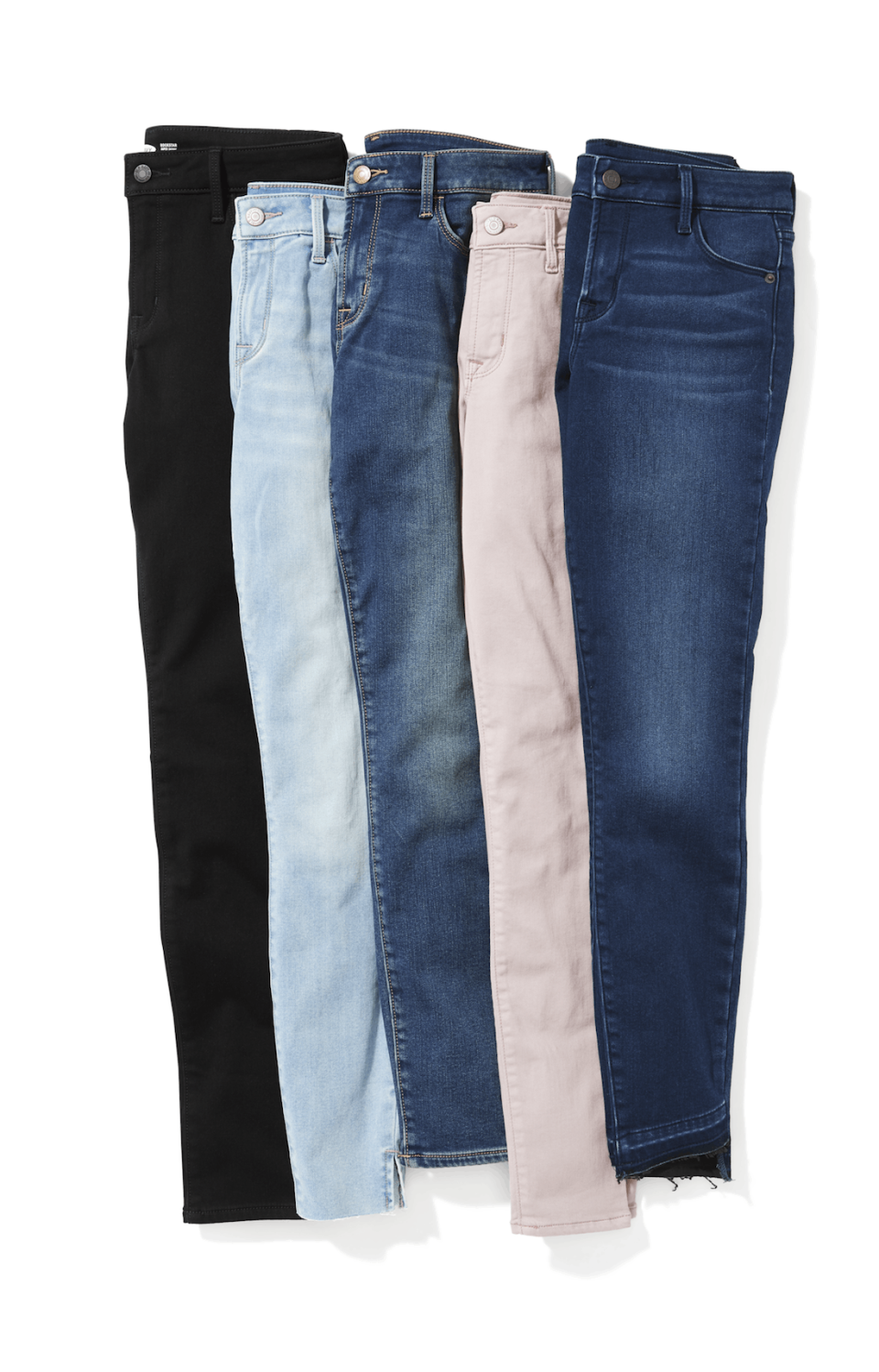 variety of colors blue pink black in Old Navy Built-In Warm jeans