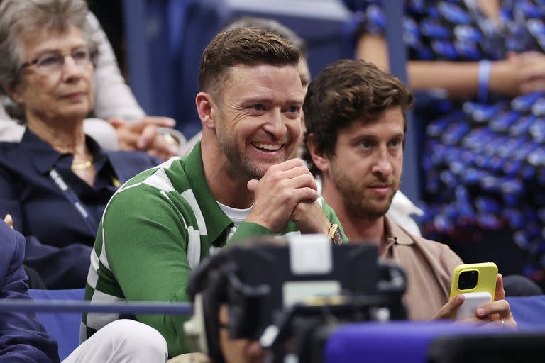 Justin Timberlake se vistió de verde para observar la gran final del US Open